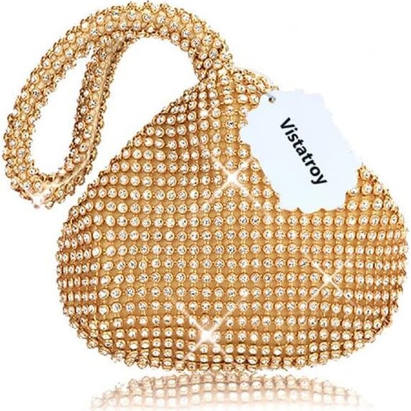 Women's Rhinestone Evening Bag Small Large Clutch Wedding Prom Party - Picture 7 of 7